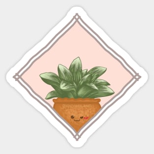 Haworthia Retusa in a Rectangle Frame Sticker